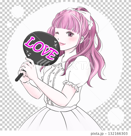 A woman in white holding a fan and enjoying her favorite activities A woman in white holding a fan and enjoying her favorite activities 132166303