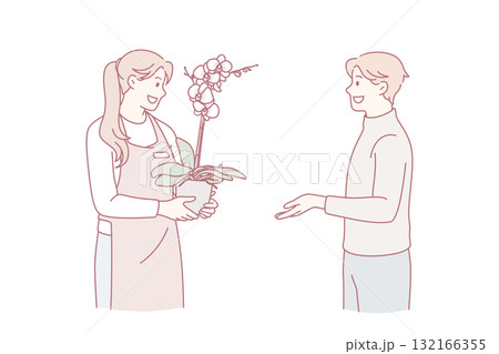 Communication in flower store concept 132166355