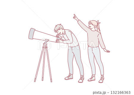 Astronomy and looking at stars concept Astronomy and looking at stars concept 132166363