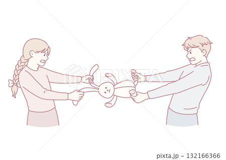Fighting for toy and conflict concept. 132166366