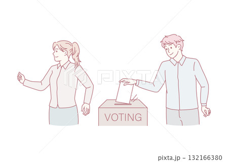 People vote select candidate at elections 132166380