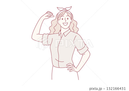 Feminism, self confidence of woman concept. Feminism, self confidence of woman concept. 132166431