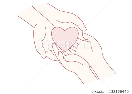 People hold heart show love and kindness 132166440
