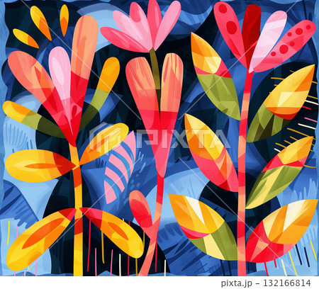 Abstract art floral illustration Abstract art floral illustration 132166814