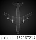 Passenger jet plane - 3D wireframe illustration 132167213