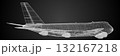 Passenger jet plane - 3D wireframe illustration 132167218