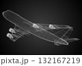 Passenger jet plane - 3D wireframe illustration 132167219