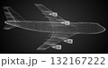 Passenger jet plane - 3D wireframe illustration 132167222