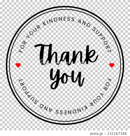 かわいいシンプルなサンキューシールデザイン 132167386