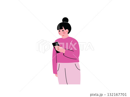 スマホを操作する女性 スマホを操作する女性 132167701