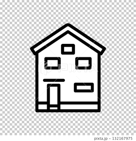 Simple line house monochrome icon 03 Simple line house monochrome icon 03 132167975