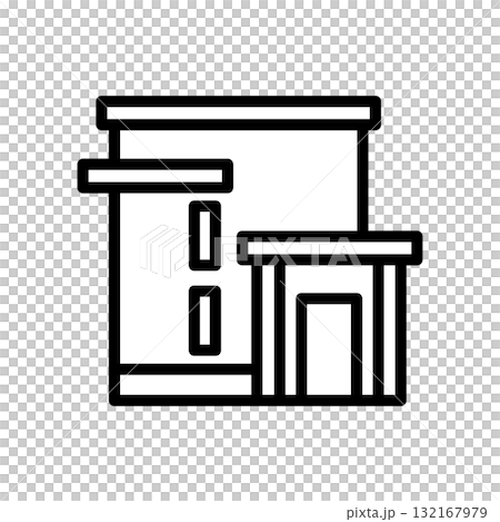 Simple line house monochrome icon 07 Simple line house monochrome icon 07 132167979