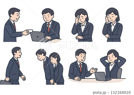 会社員イラストセット 132168020