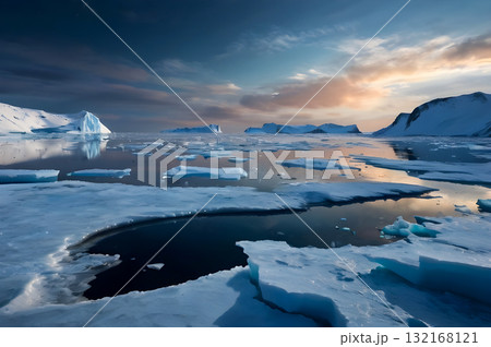 icebergs at glacier lagoon 132168121