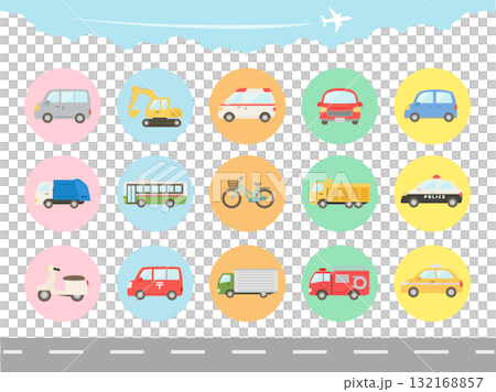 汽車(彩色)圓形貼紙套裝 汽車(彩色)圓形貼紙套裝 132168857