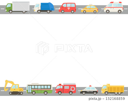 働く車のラインフレーム 132168859