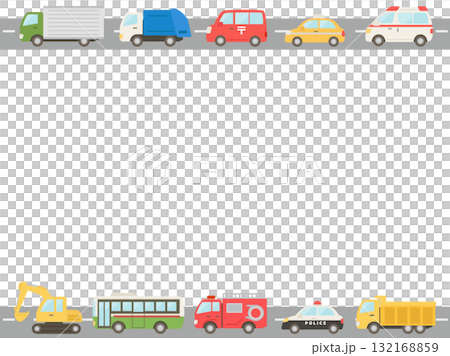 働く車のラインフレーム 132168859