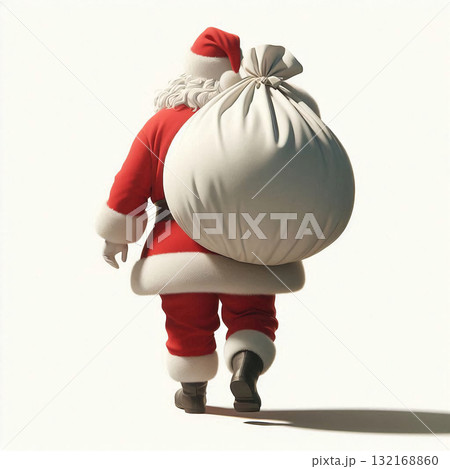 夢を運ぶサンタクロースの背中のデザイン 132168860