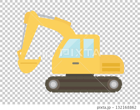 ショベルカー_フラット ショベルカー_フラット 132168862
