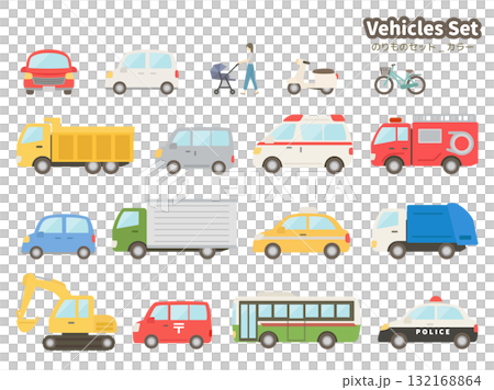Set of cars in flat colors Set of cars in flat colors 132168864