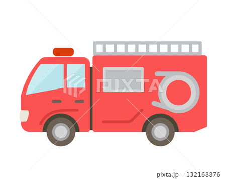 消防車(ポンプ車)_フラット 消防車(ポンプ車)_フラット 132168876