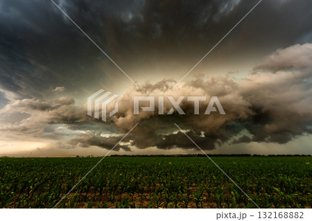 Awesome stormy scene scary powerful dark clouds aproaching Awesome stormy scene scary powerful dark clouds aproaching 132168882