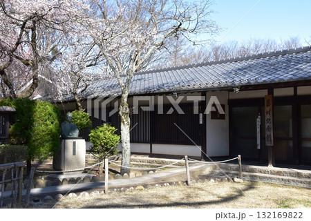 長野県　小諸城址懐古園の藤村記念館とシダレ桜 132169822