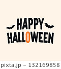 happy halloween text with bats isolated autumn holiday vector illustration 132169858