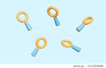 Simple Magnifying Glass Icon. 3D Rendering. 132169996