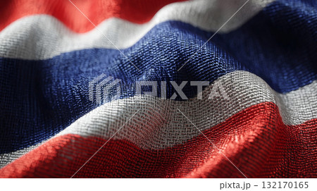 Somalias flag waving under a clear blue sky with fluffy white clouds on a sunny day 132170165