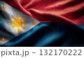 Somalias flag waving under a clear blue sky with fluffy white clouds on a sunny day 132170222