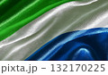 Somalias flag waving under a clear blue sky with fluffy white clouds on a sunny day 132170225