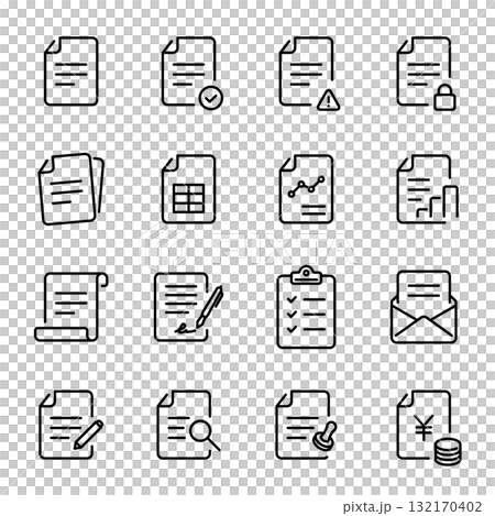 簡單圖標集 | 文件、材料、論文 132170402