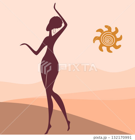 african woman silhouette 132170991