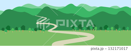 山の風景のベクターイラスト 132171017