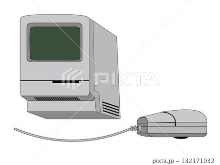クラシックなパソコンのイラスト クラシックなパソコンのイラスト 132171032