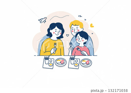 家族で食卓を囲む幸せな時間 家族で食卓を囲む幸せな時間 132171038