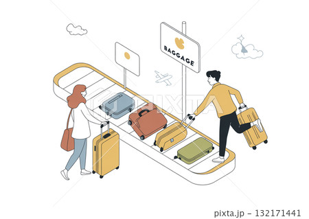 空港で手荷物を受け取るシーン 132171441