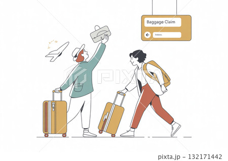 空港で手荷物を受け取るシーン 132171442