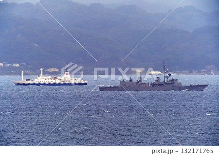 東京湾　浦賀水道　海上自衛隊　ありあけ　DD-109　東海汽船　さるびあ丸 132171765