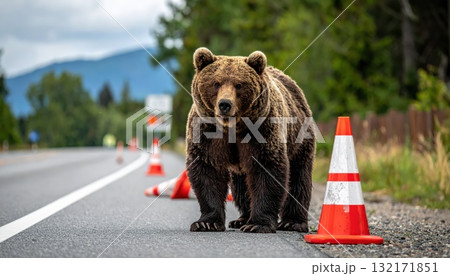 《AI画像》人里に降りて来た熊 132171851