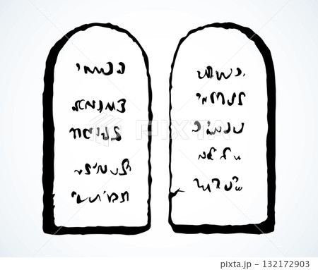 Tablets with 10 commandments. Vector drawingのイラスト素材 [132172903] - PIXTA