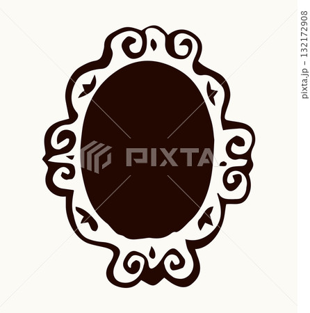Framed mirror. Vector drawing icon Framed mirror. Vector drawing icon 132172908