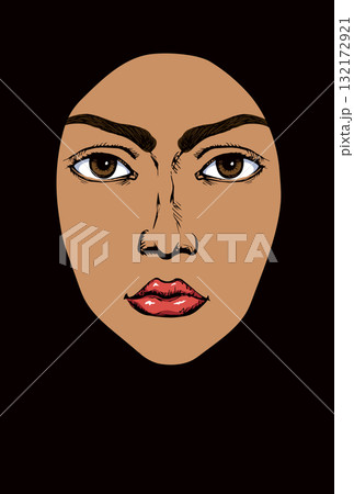 Woman face. Vector drawing icon Woman face. Vector drawing icon 132172921