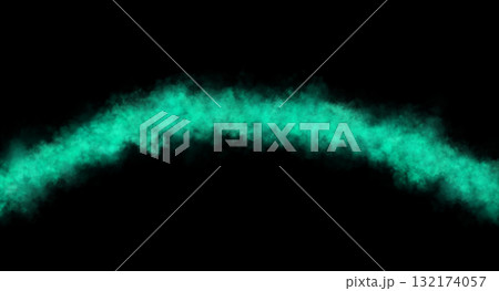 Turquoise or sea green arc of smoke, fog or steam on transparent background mockup template for special effects Turquoise or sea green arc of smoke, fog or steam on transparent background mockup template for special effects 132174057