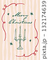 クリスマスカード　キャンドル 132174639