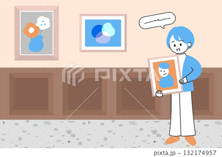 美術館のキュレーター・学芸員のイラスト 132174957