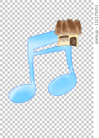 お菓子の家が付いた音符 お菓子の家が付いた音符 132175051