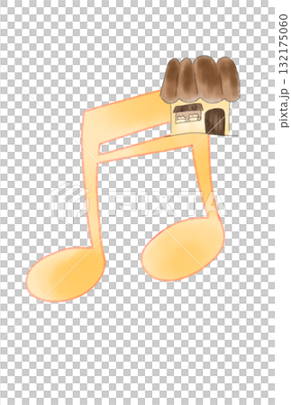 Musical note with a gingerbread house 132175060