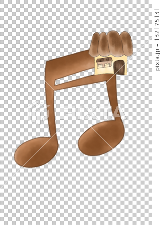 Musical note with chocolate house 132175131